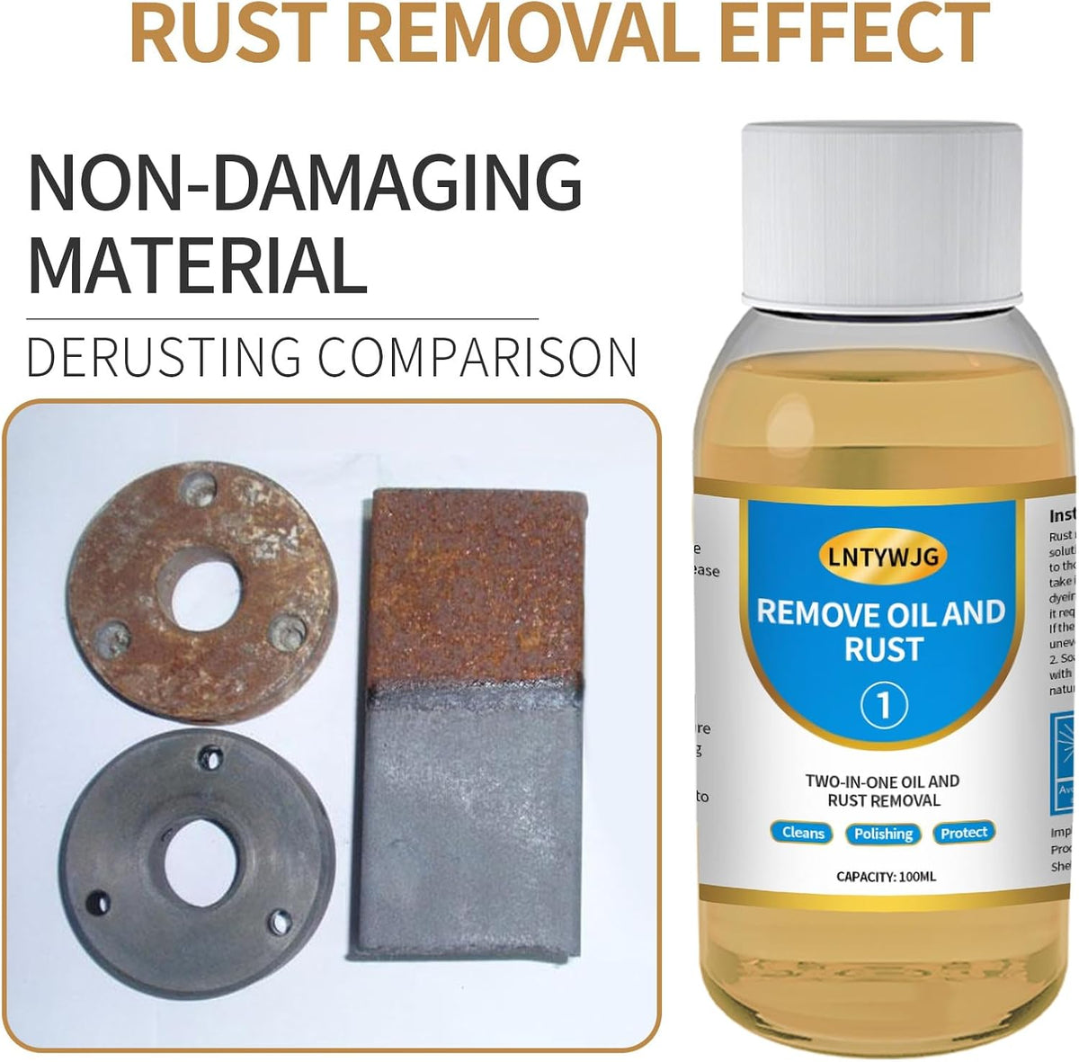 Industrial Strength Rust Remover, Penetrating Rust Removal for Steel, Stainless Steel, Wrought