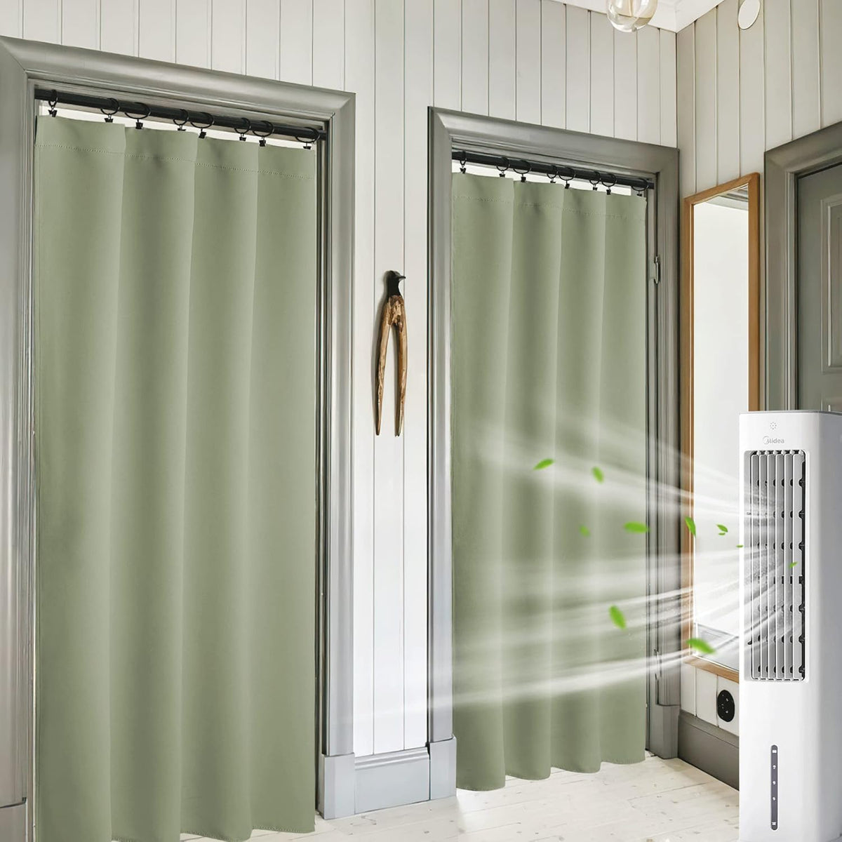 RYB HOME 84 inches Green Curtains for Living Room Lights & Drafts Blocking Window Curtains Room