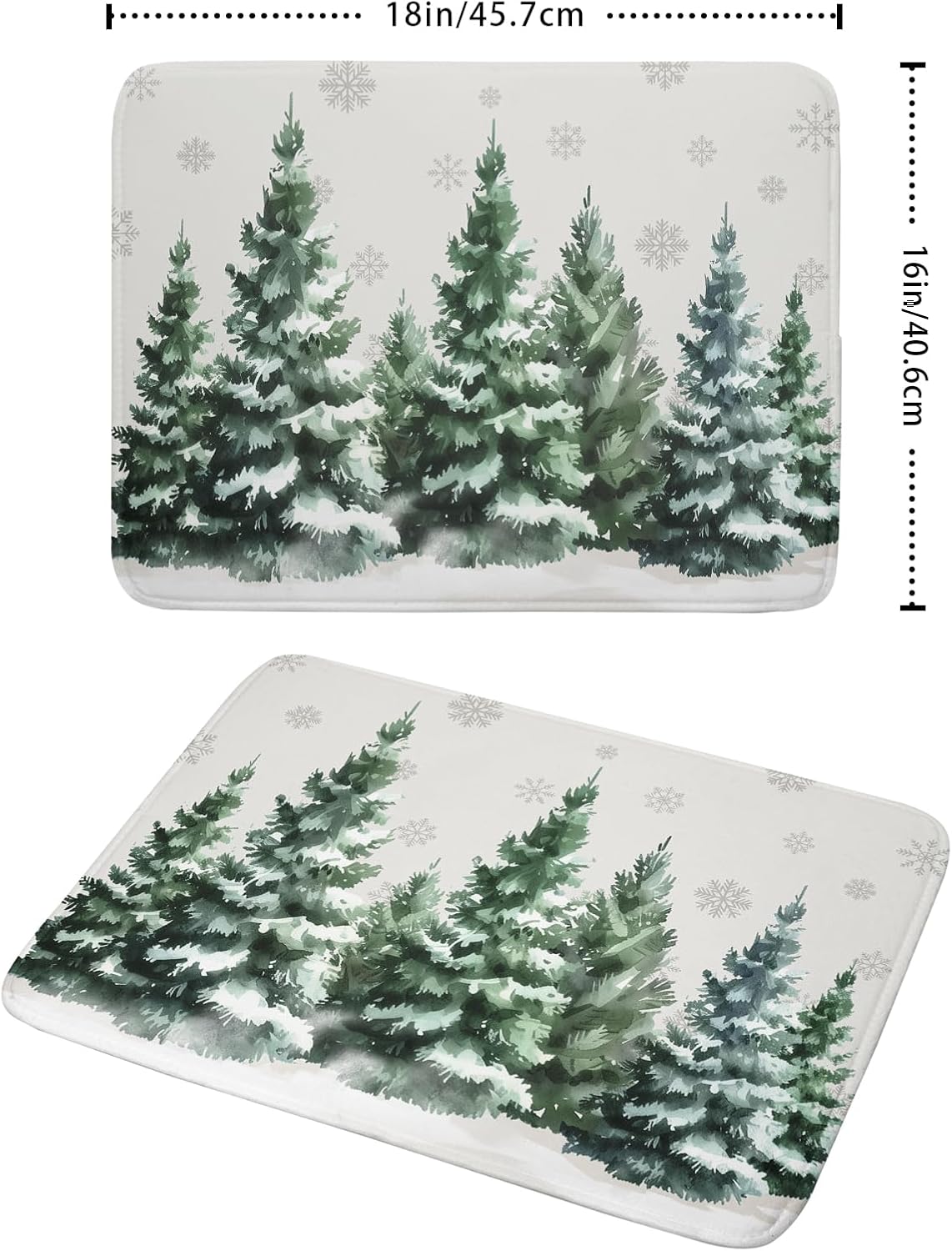 Christmas Dish Drying Mat 16x18 Inch Xmas Forest Tree Absorbent Dish Drainer Protector Pad Winter