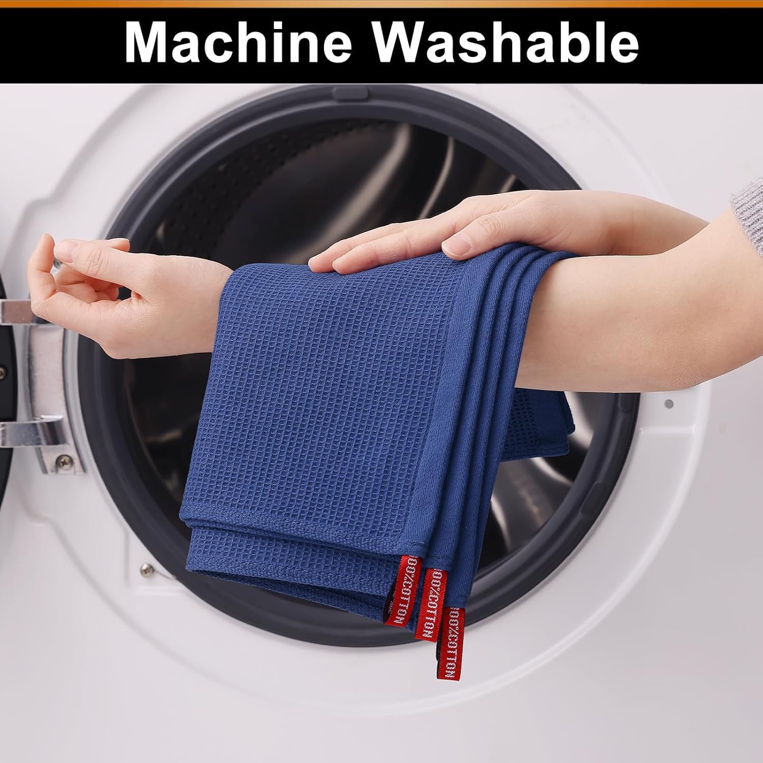 Homaxy 100% Cotton Waffle Weave Dish Cloths - 12 Pack Soft and Absorbent Dish Towels - 12 x 12