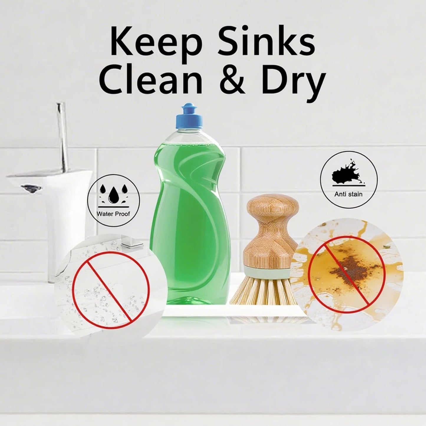 Mofason Silicone Sponge Holder, Tray for Soap and Sponge, Kitchen Sink Tray, Accessories to Help