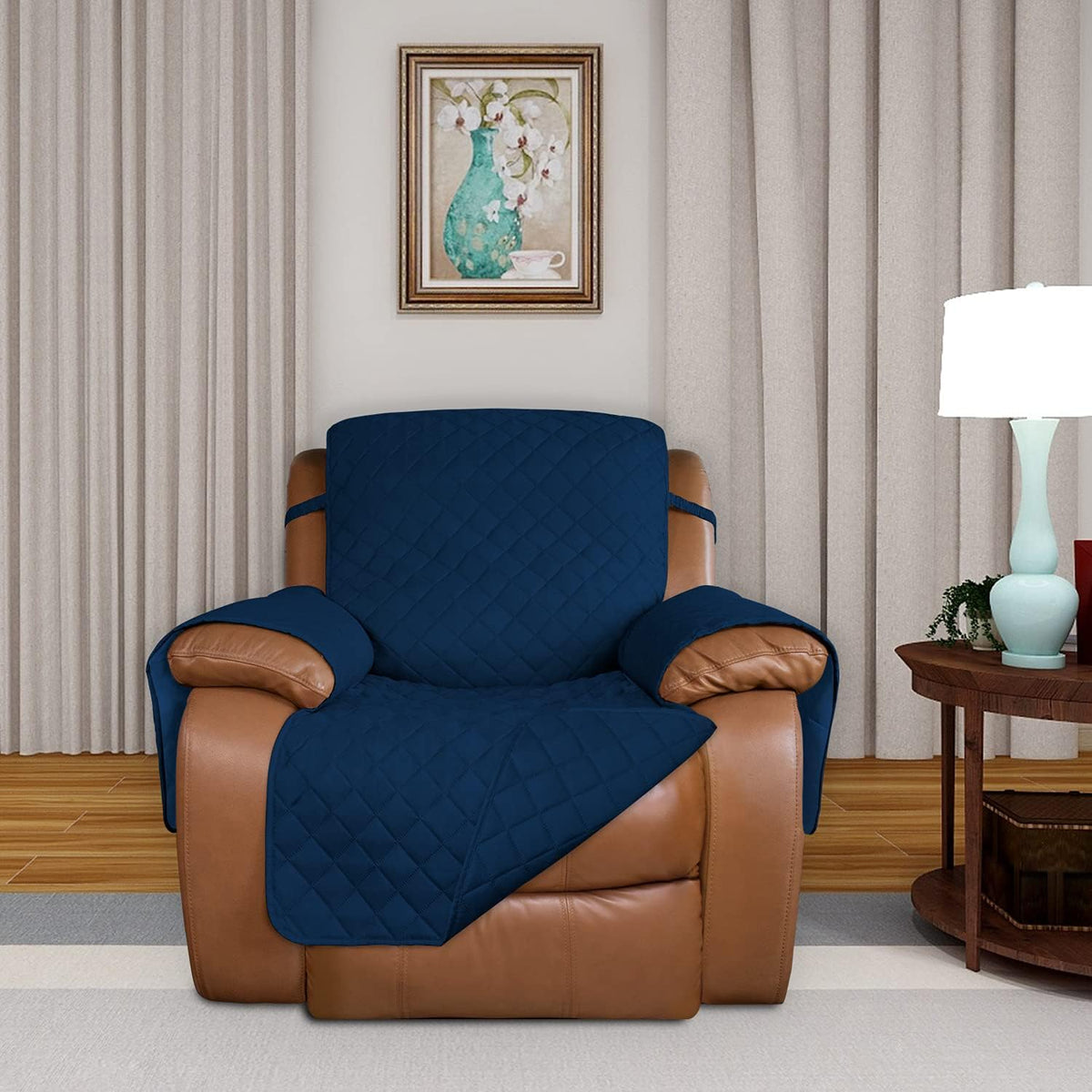 PureFit Reversible Quilted Oversized Recliner Sofa Cover, Water Resistant Furniture Protector
