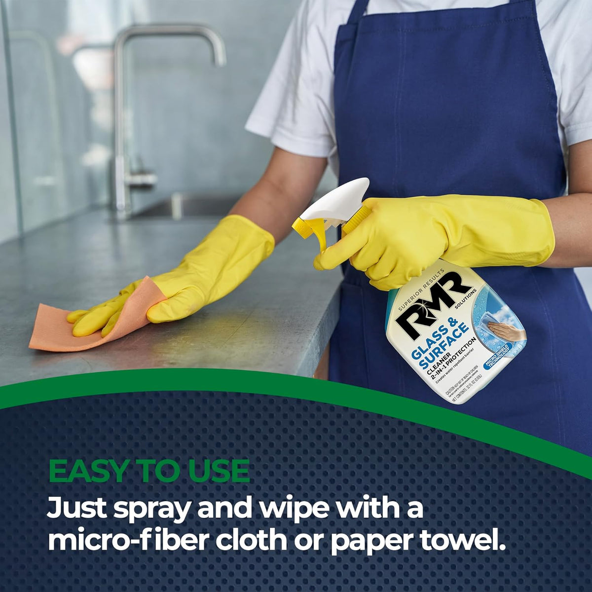 RMR Shower Spray, 2-in-1 Glass and Surface Cleaner Plus Repellent, Streak-Free Multi-Surface