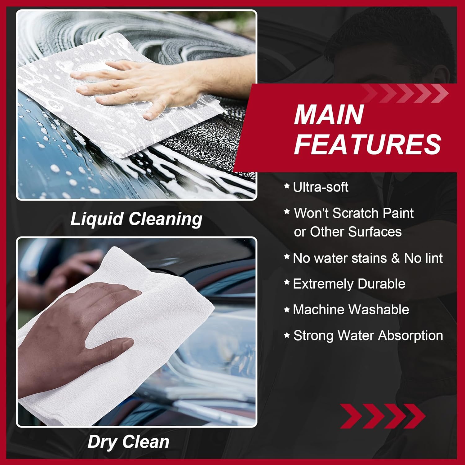 200 Pcs Microfiber Cleaning Cloth 16x16 Inch Microfiber Towels for Car Ultra Absorbent Cleaning
