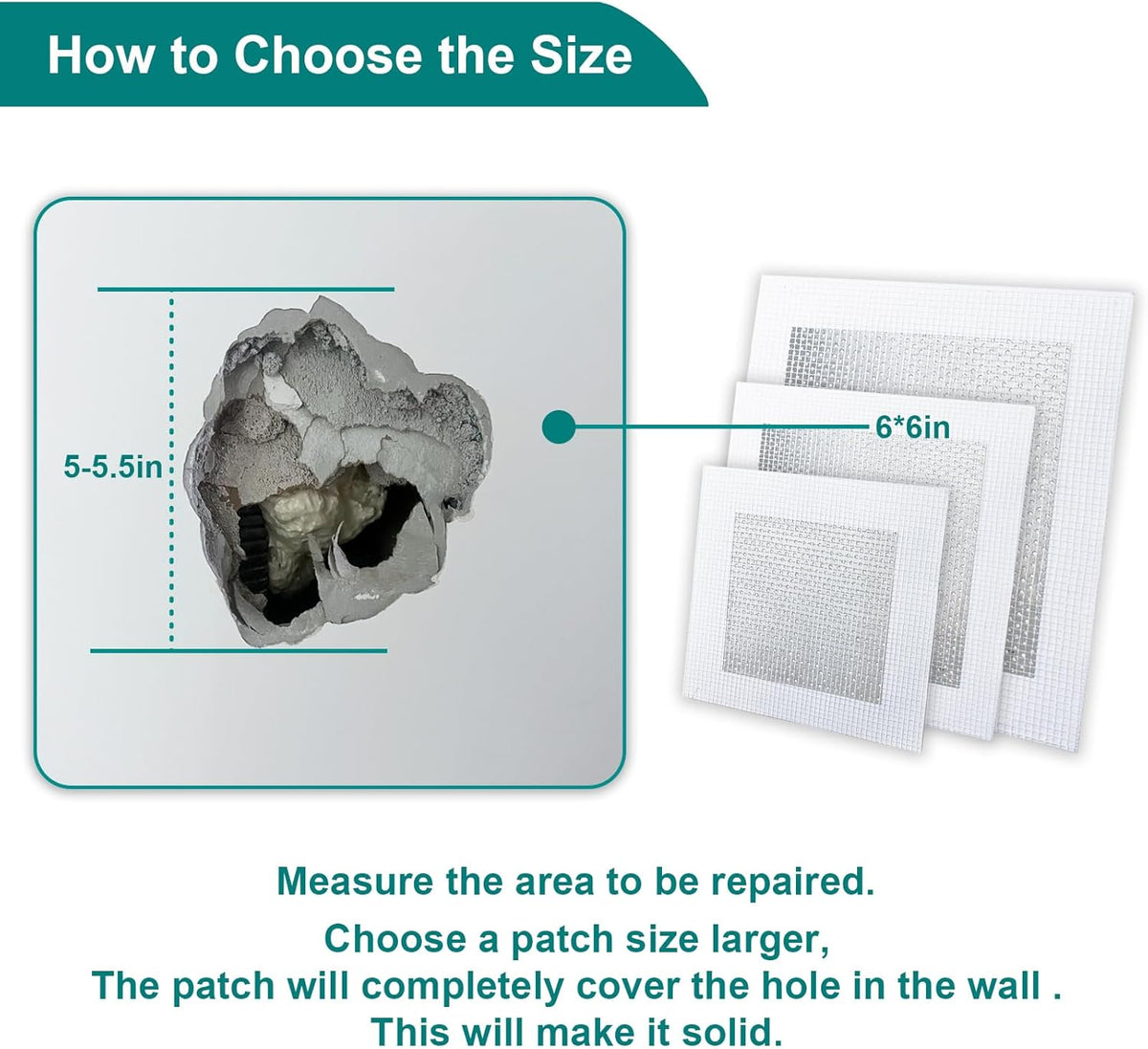 10 Pack Drywall Repair Kit for Large Holes, 4/6/8 Inch Dry Wall Patch Kits for Erase a Small Nail