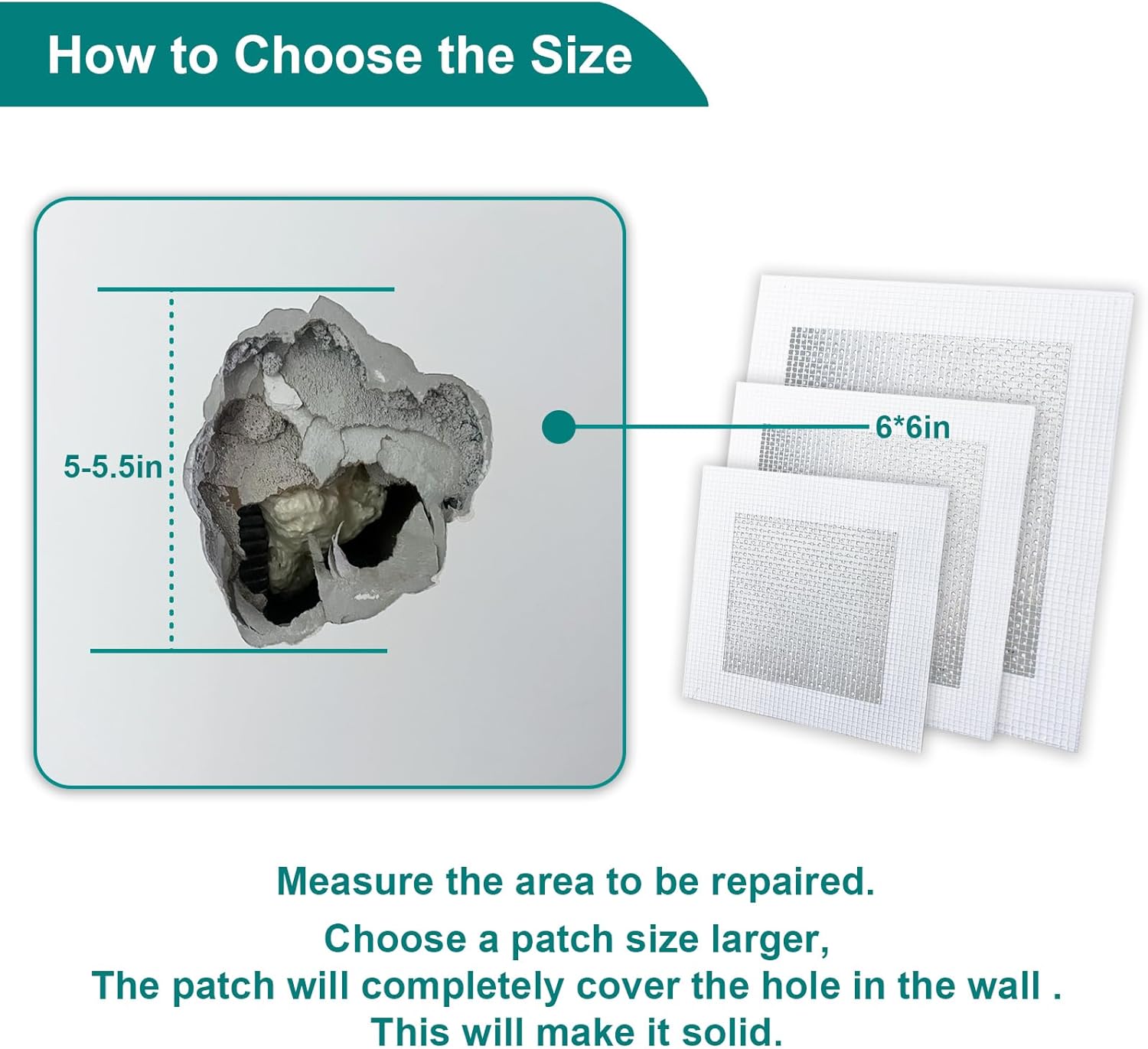 10 Pack Drywall Repair Kit for Large Holes, 4/6/8 Inch Dry Wall Patch Kits for Erase a Small Nail