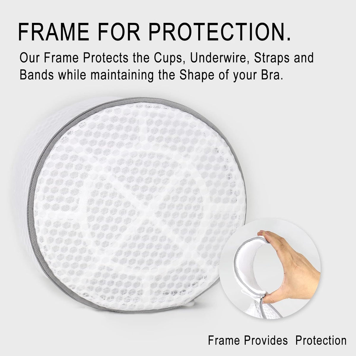 Muchfun 3Pcs Bra Wash Bags, Honeycomb Mesh Laundry Bags for Delicates, Lingerie, Intimates and