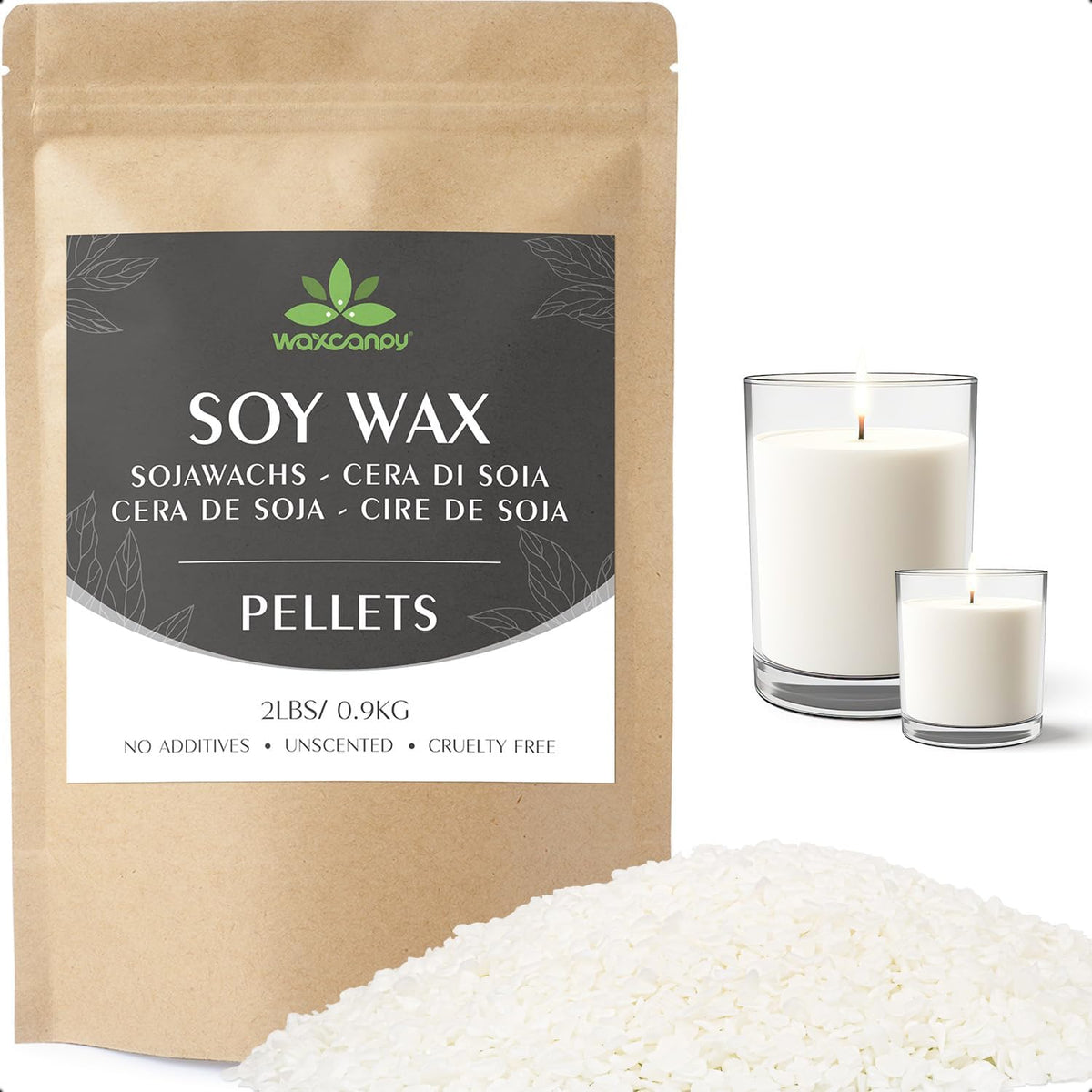 Soy Wax, Waxcanpy Natural Candle Wax, Organic Soy Wax for Candle Making from Farm, No Additives