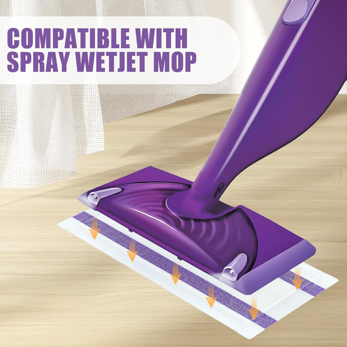 80 Pack Disposable Mop Pad Refills for Swiffer Wet Jet Spray Mop，Dry&Wet Mopping Pad Compatible