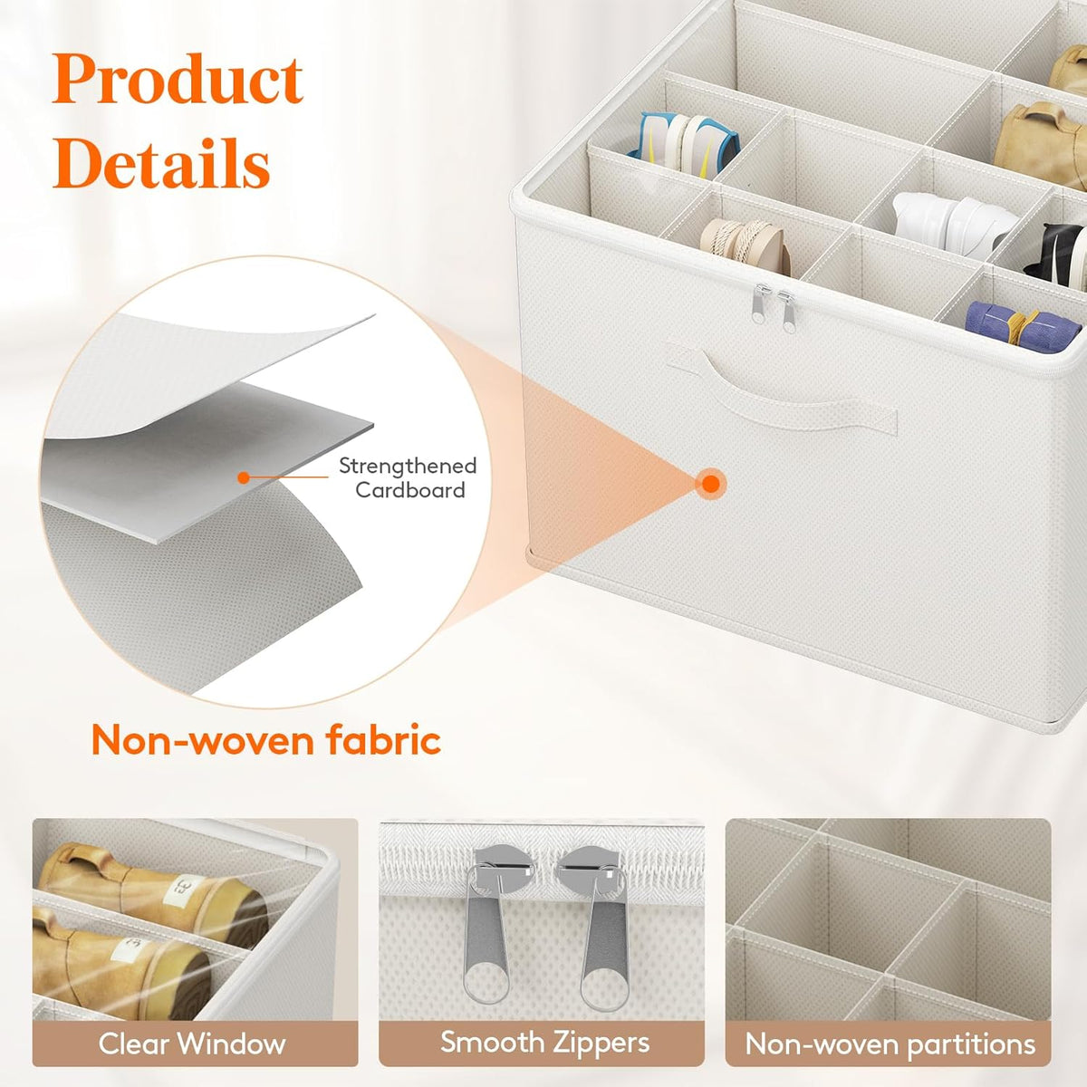Lifewit Shoe Storage Organizer for Closet Fits 12-16 Pairs, Fabric Large Shoe Box Storage Container