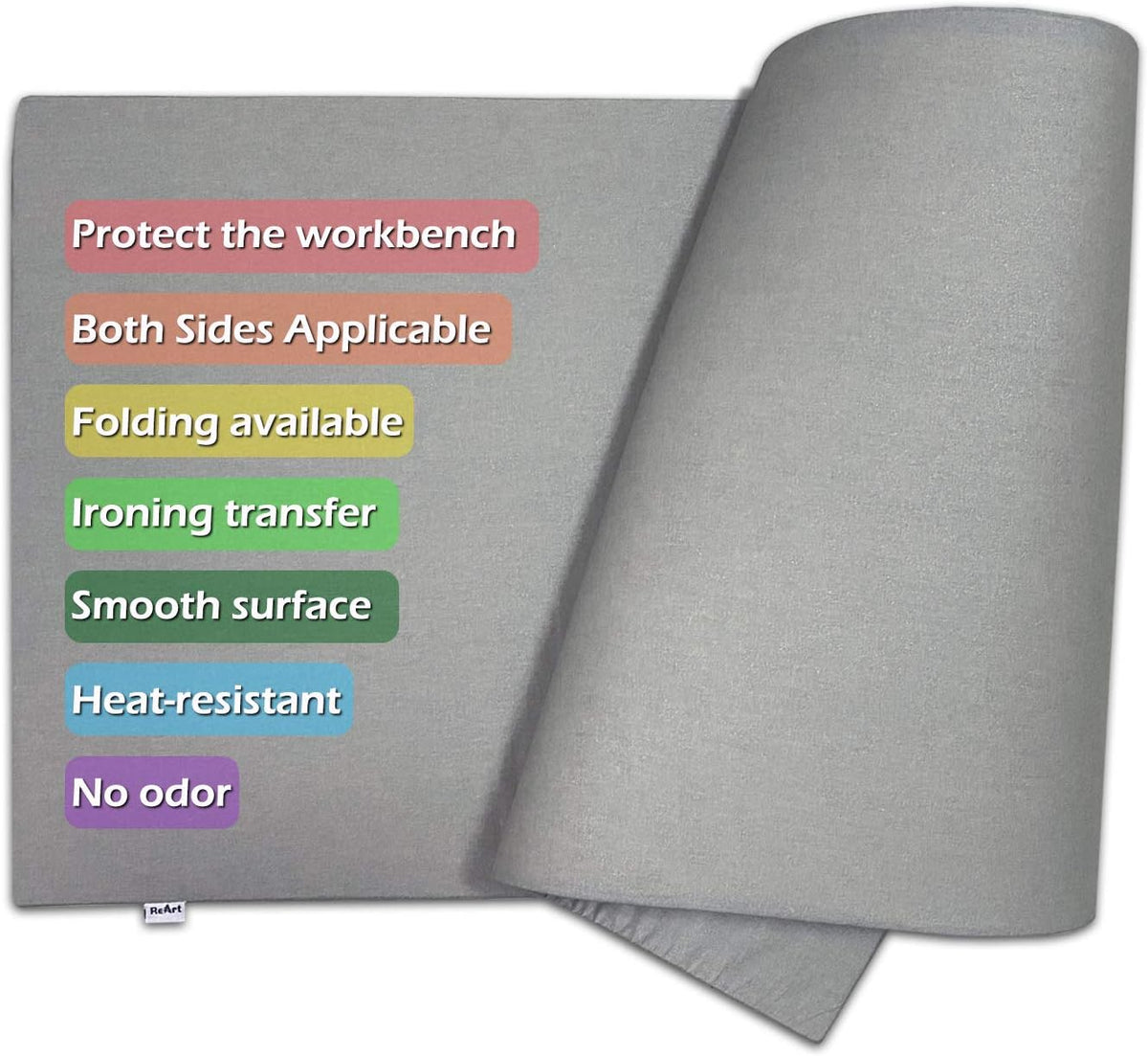 ReArt Ironing Board Cover Table Mat Heat Pressing Mat Pad 22" x 60" - Appliable for Heat Pressing