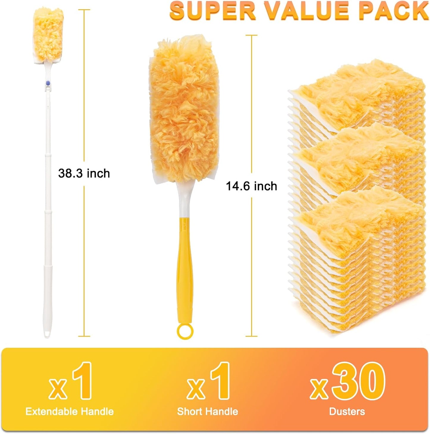 KeFanta 360° Heavy Duty Duster Refills Compatible with Swiffer Duster, Disposable Dusting Kit for