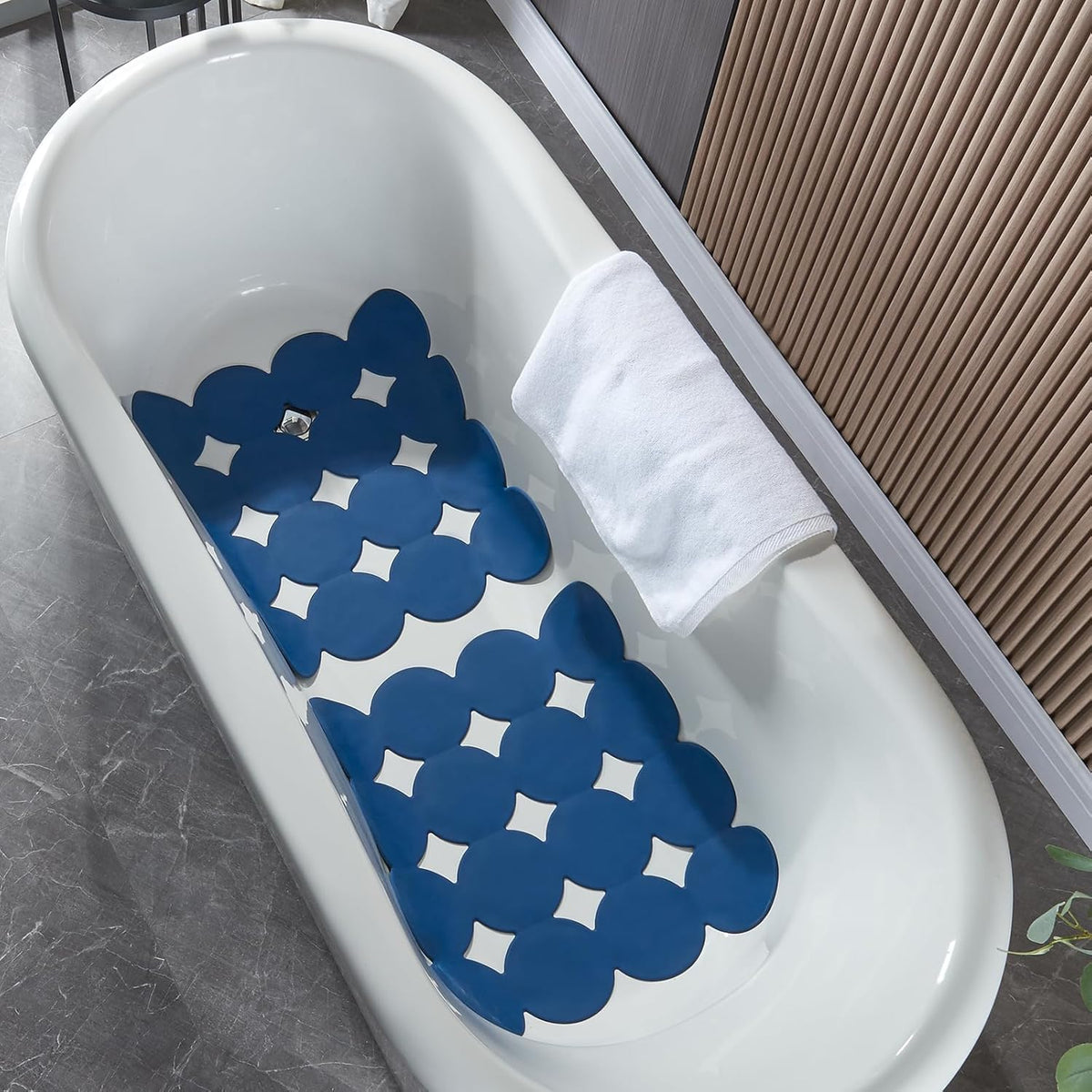 Square Shower Mat Nonslip - Rubber Bathtub Mat with Suction Cups for Inside Shower Bathroom Floor