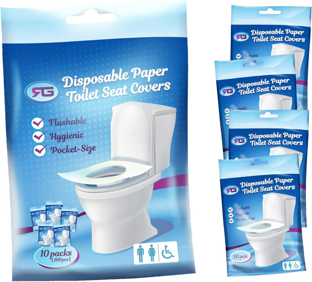 Rockland Guard Toilet Seat Cover - Flushable & Disposable Toilet Seat Cover for Bathroom - Road