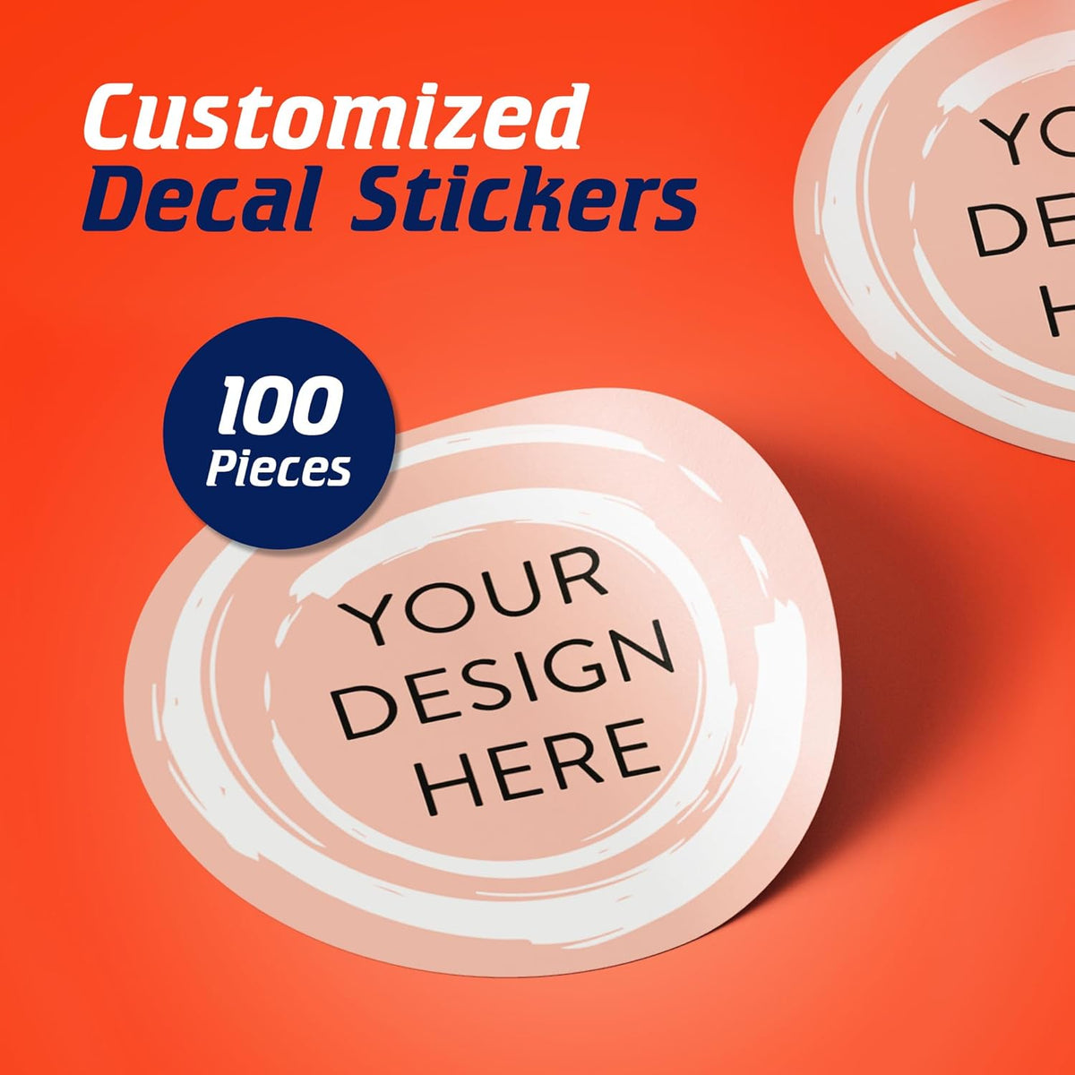100 Custom Vinyl Stickers - Upload Your own Image, Text, Design, Logo - Personalized Logo Labels