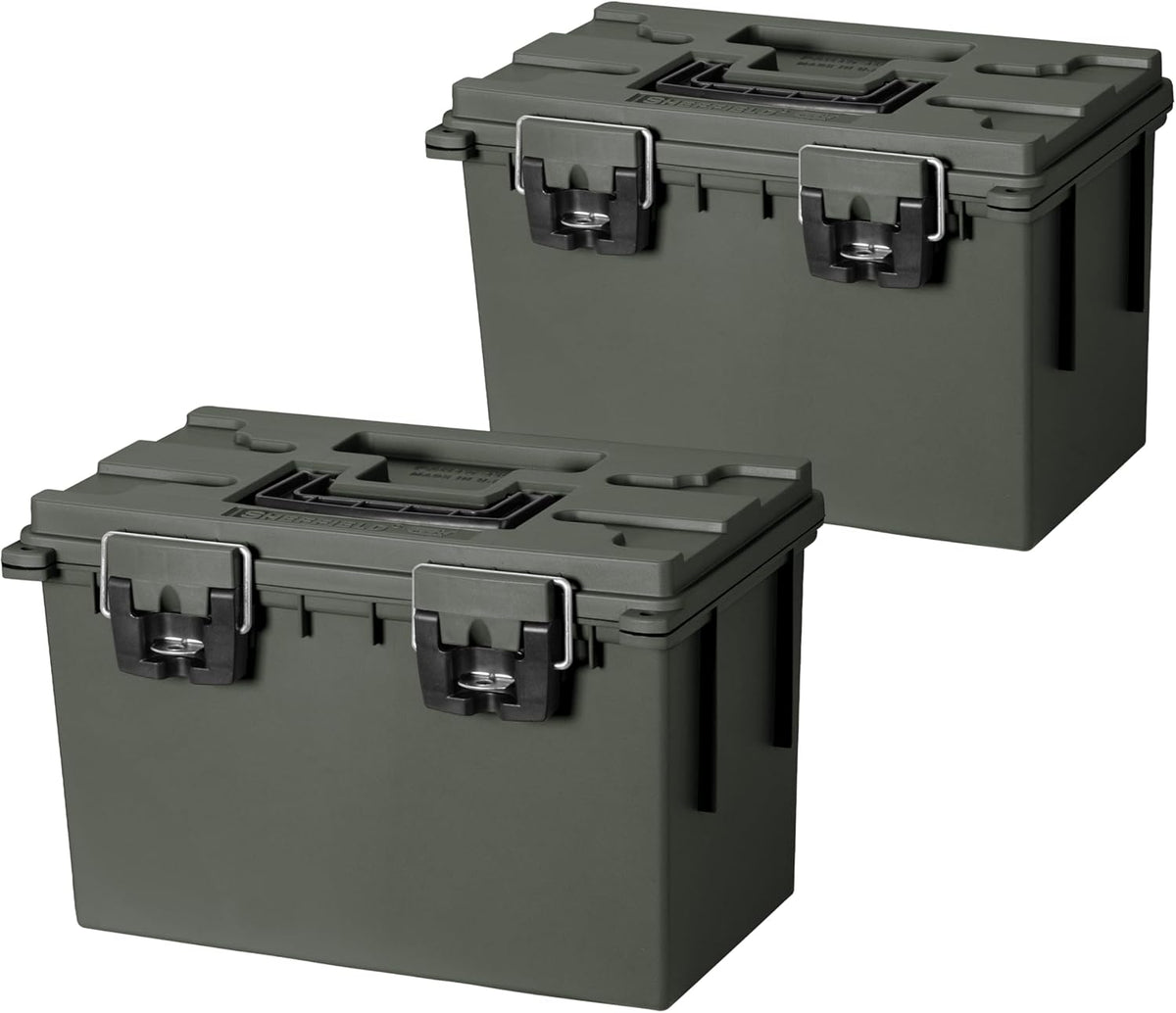 Sheffield 12774 XL Storage Bins With Lids, 2-Pack Stackable Storage Bins, Made in USA, Lockable and