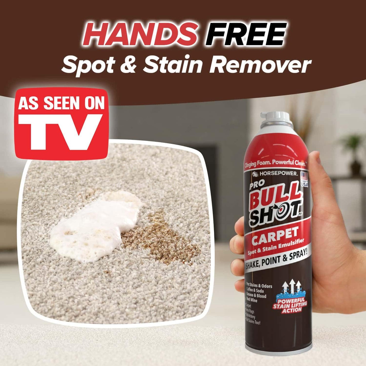 Bull Shot Pro Carpet, Professional Strength Carpet Spot & Stain Remover