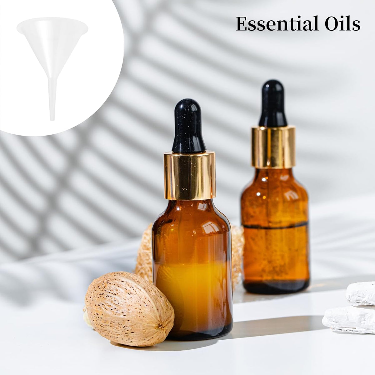 12 Pcs Small Funnel & Mini Funnel 1.57" Opening, 0.1" Narrow Tip for Essential Oils, Perfumes