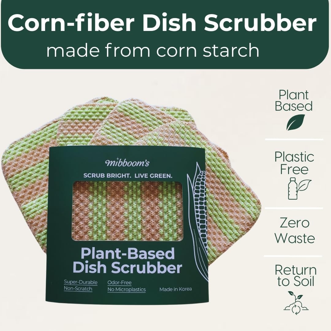 mibboom's Dish Scrubbers – Non-Scratch, Reusable Kitchen Sponges for All-Purpose Cleaning, Made in