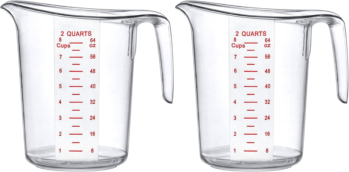Amazing Abby - Melissa - 64-Ounce Plastic Measuring Pitcher (2-Pack), 8-Cup (2-Quart) Food-Grade