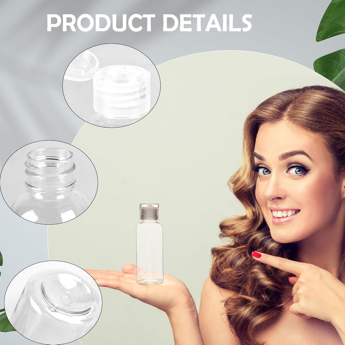 60 Pack 1.7oz/50ml Travel Empty Bottles with Flip Cap Plastic Empty Hand Sanitizer Bottles Travel