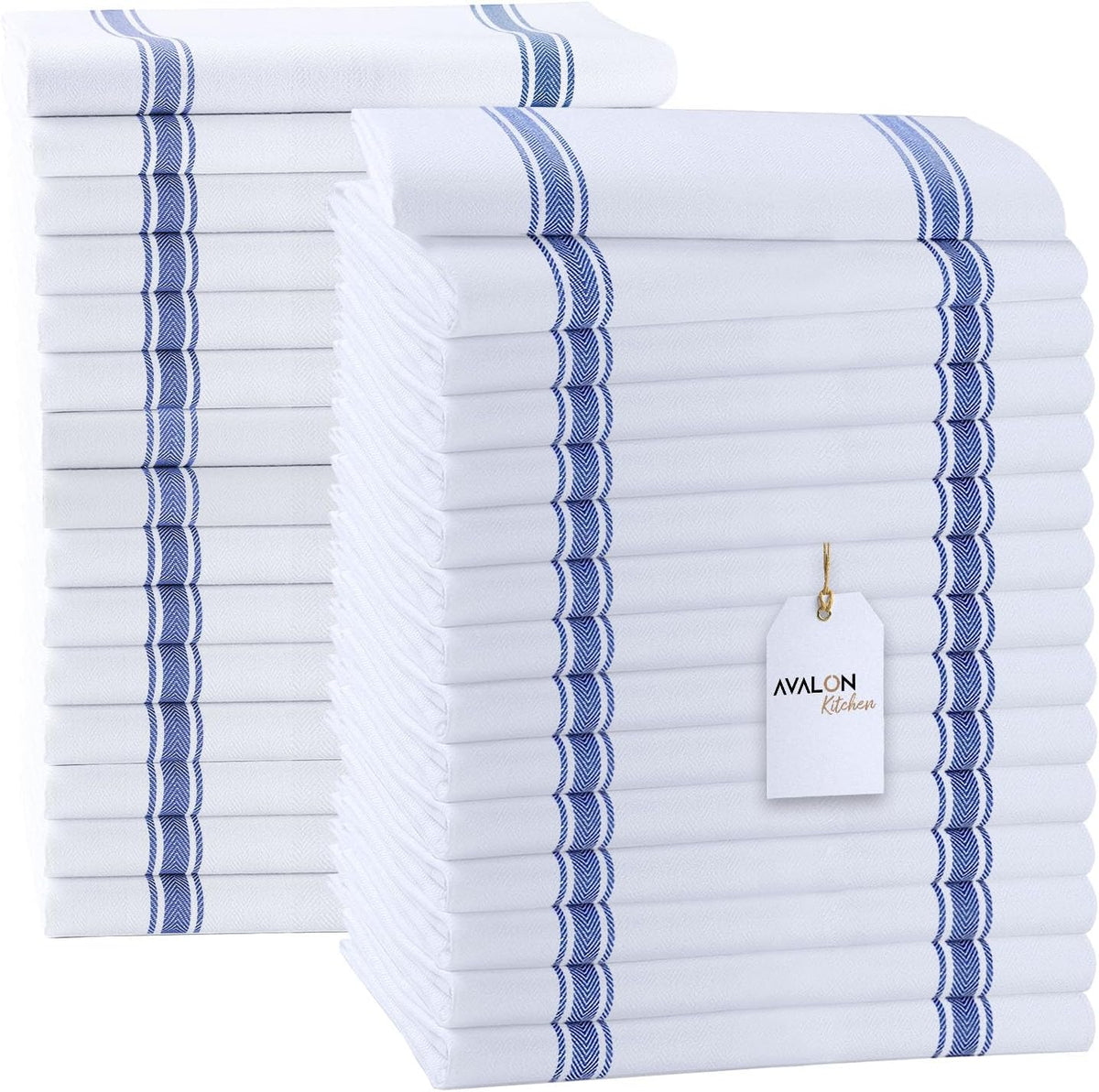 Dish Towels Set (Value Pack of 30) Size 15x25 Inch, 100% Cotton Soft & Absorbent Linen Kitchen