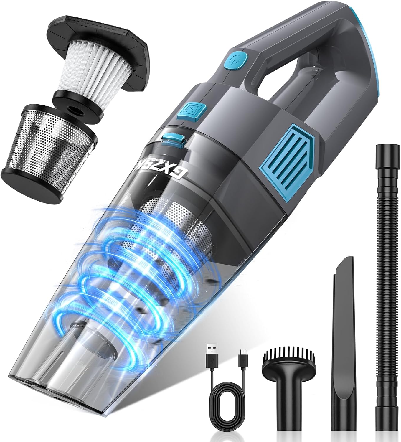 Handheld Vacuum Cordless, 15000PA Strong Suction Hand Held Car Vacuum Cleaner Rechargeable
