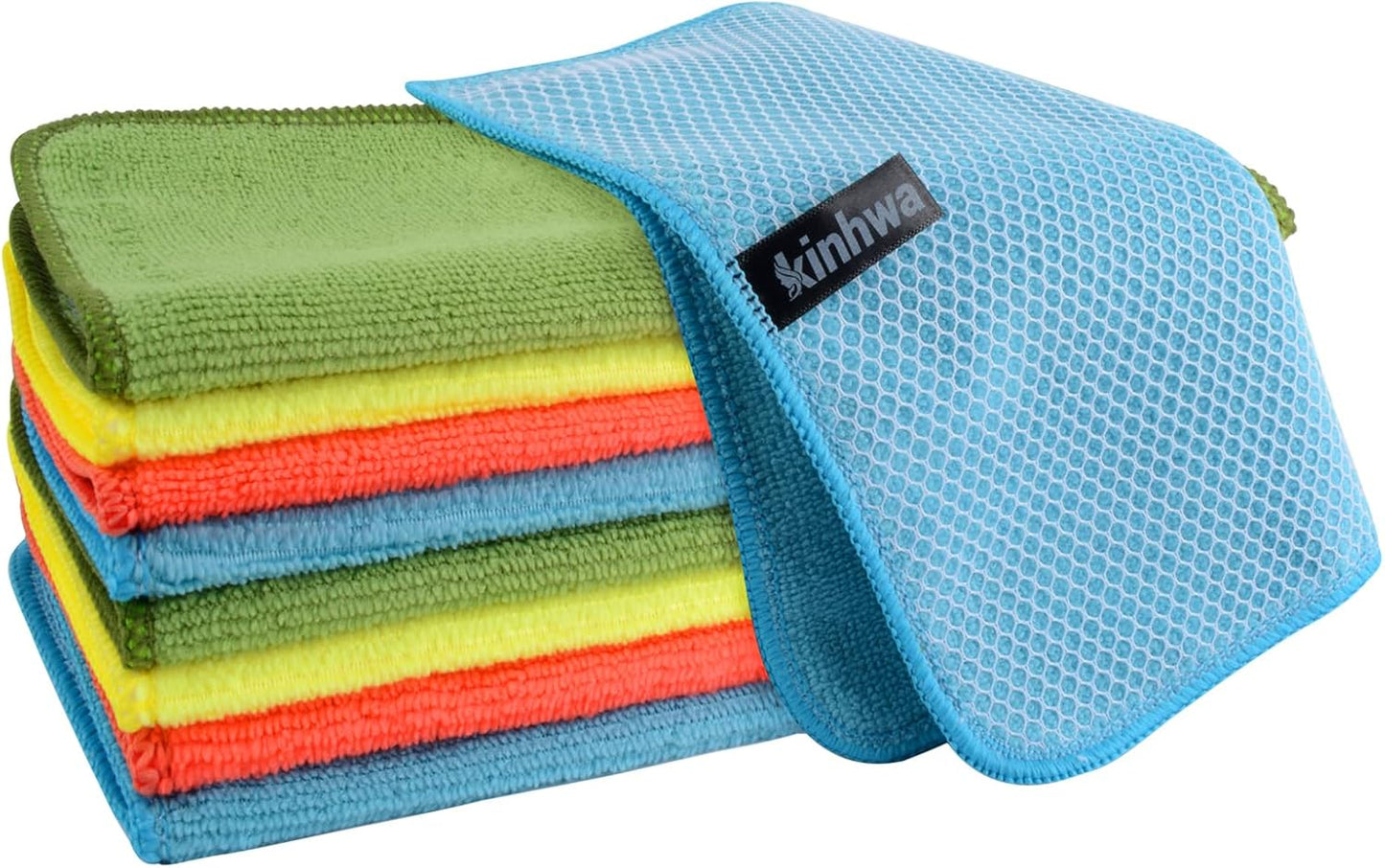KinHwa Kitchen Washcloths for Dishes Absorbent Microfiber Dish Cloths Quick Dry Dish Rags with Poly