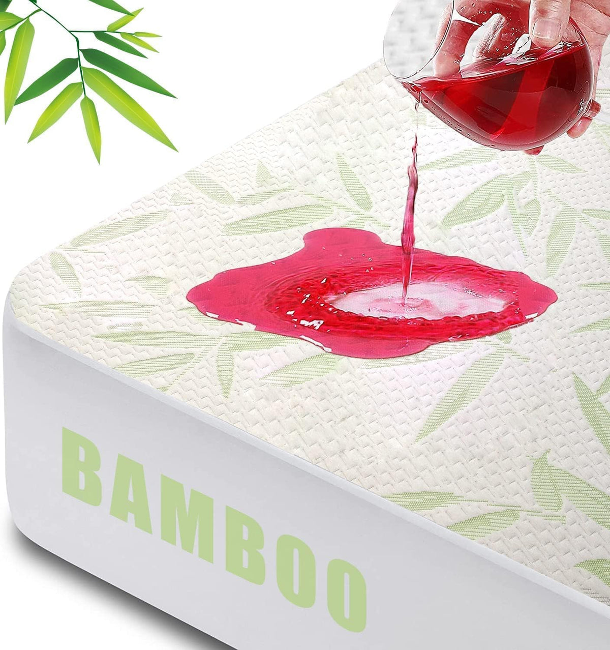 California King Mattress Protector Waterproof Mattress Pad Washable Bamboo Rayon Mattress Cover