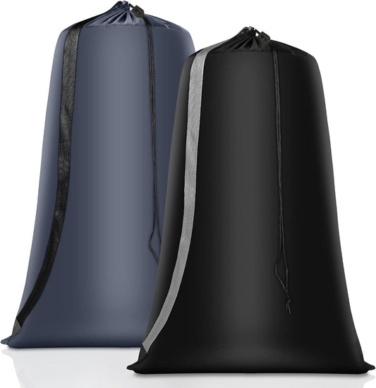 Heavy Duty Laundry Bag 2 Pack XL Nylon Laundry Bags with Straps, Washable Large Dirty Clothes