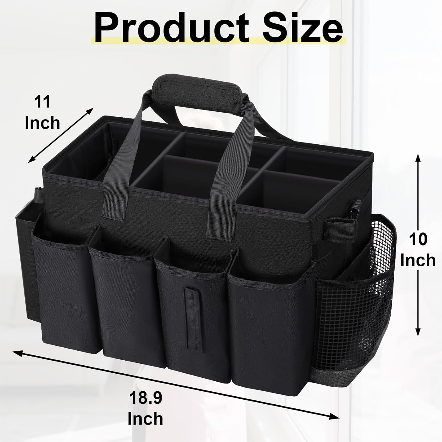 Wearable Large Cleaning Caddy Bag for Housekeeper, Clean Supply Organizer with Adjustable Shoulder