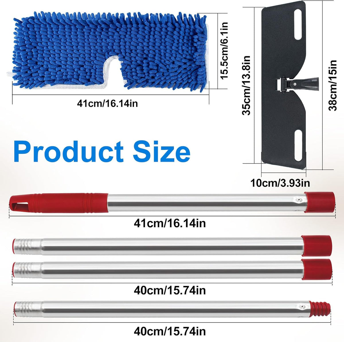 Microfiber Dust Mop for Hardwood Floors, Flat Mops for Floor Cleaning, Double-Sided Flip Mops with