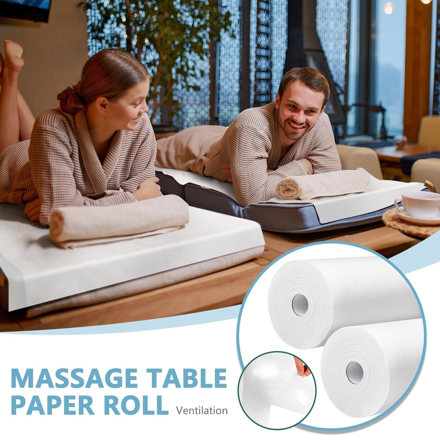 Tudomro 2 Roll Disposable Non Woven Bed Sheets 24 x 71 Inch Massage Table Paper Covers Non Woven