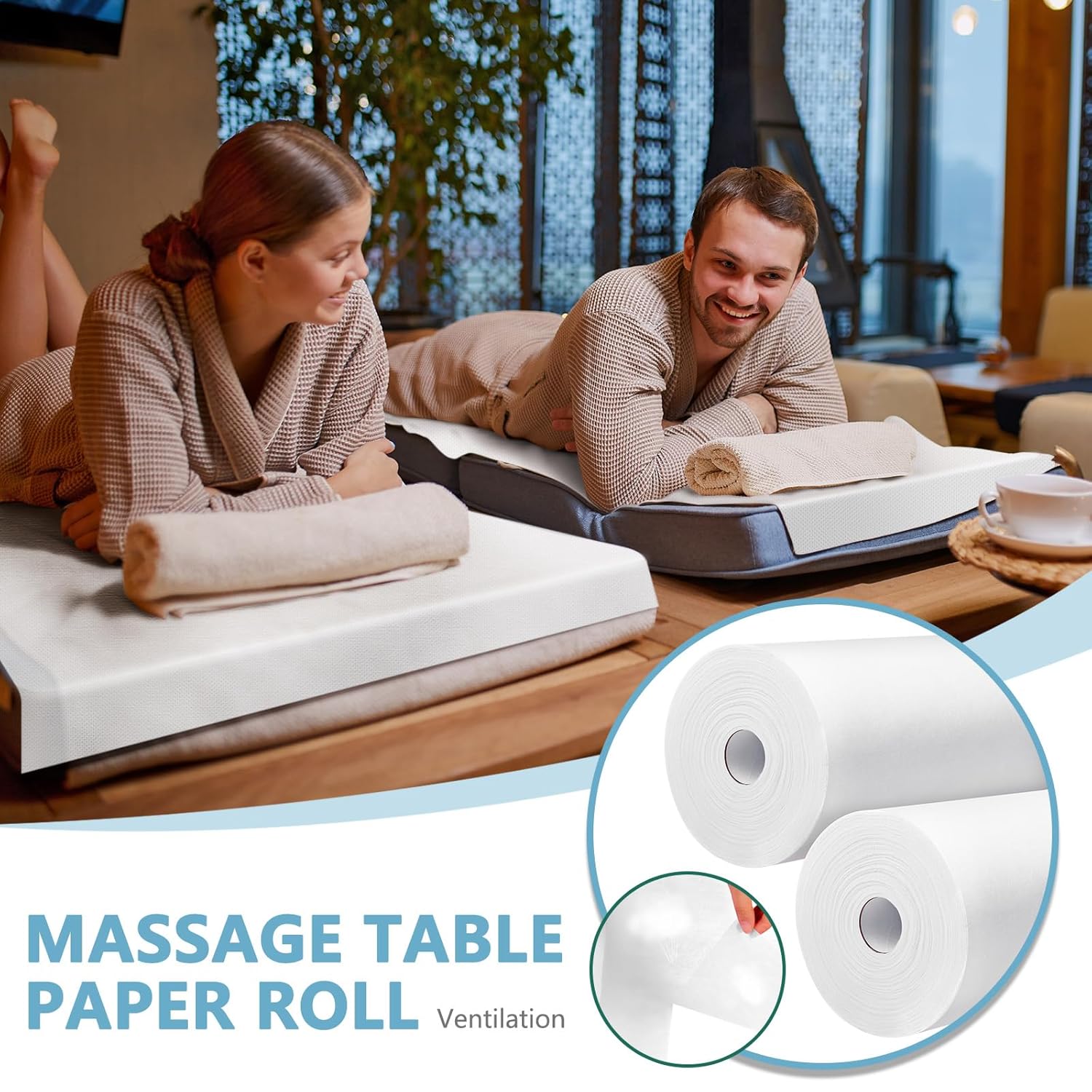 Tudomro 2 Roll Disposable Non Woven Bed Sheets 24 x 71 Inch Massage Table Paper Covers Non Woven