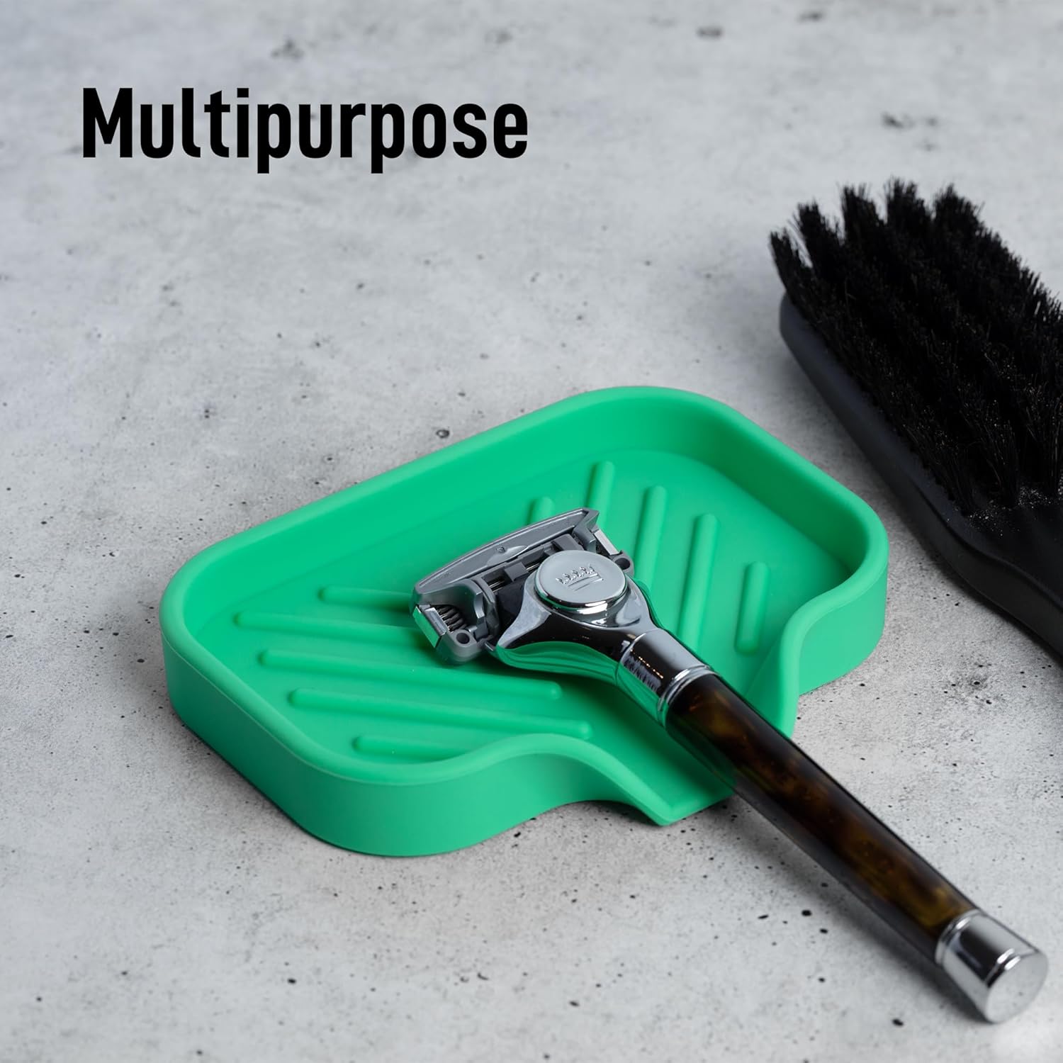 Zulay Kitchen Small Silicone Sponge Holder (4.9x3.3”) – Space-Saving Sink Organizer Tray for