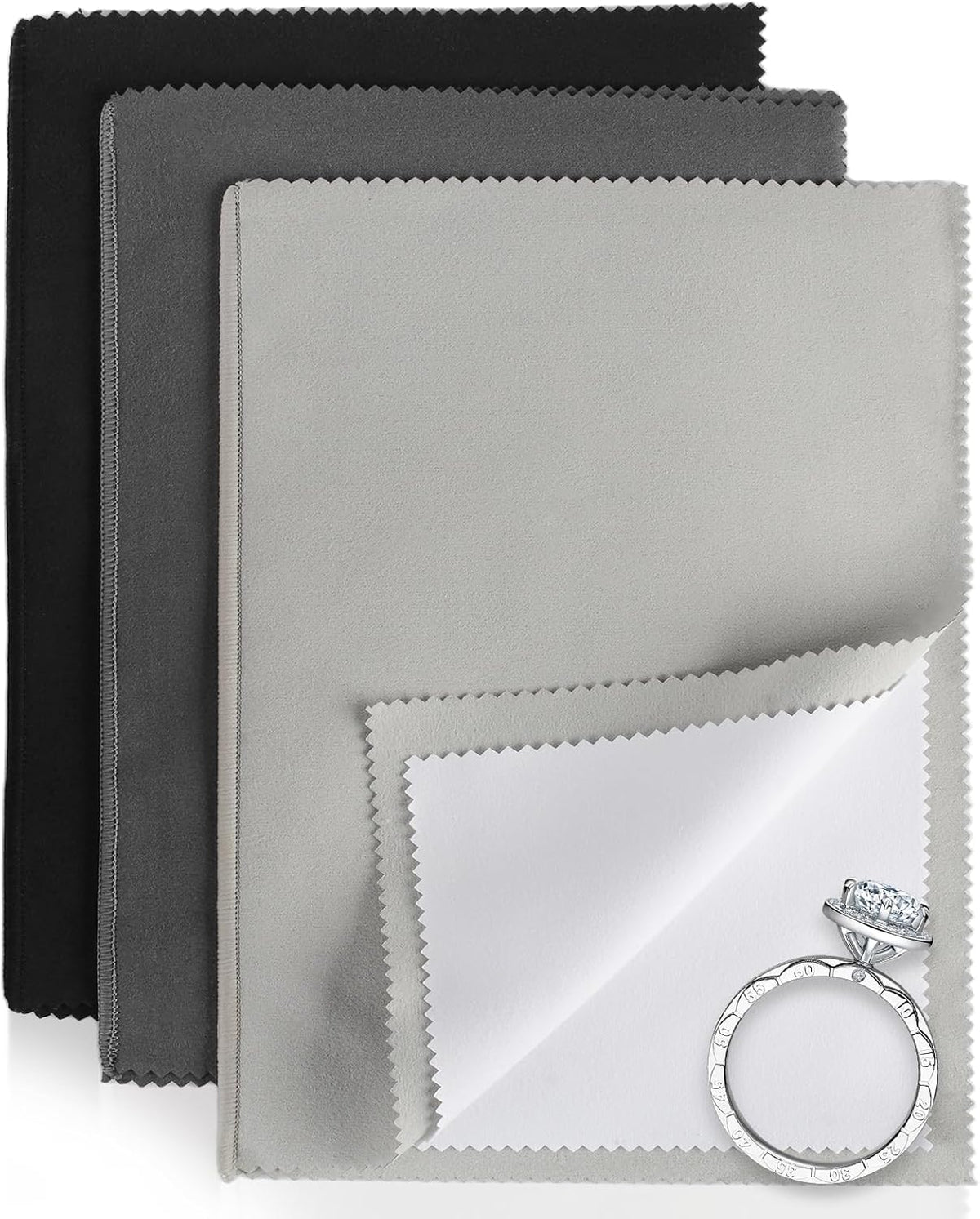 Phinus 3PCS Jewelry Cleaning Cloth, 10'' x 12'' Silver Polishing Cloth Jewelry, 100% Cotton Jewelry
