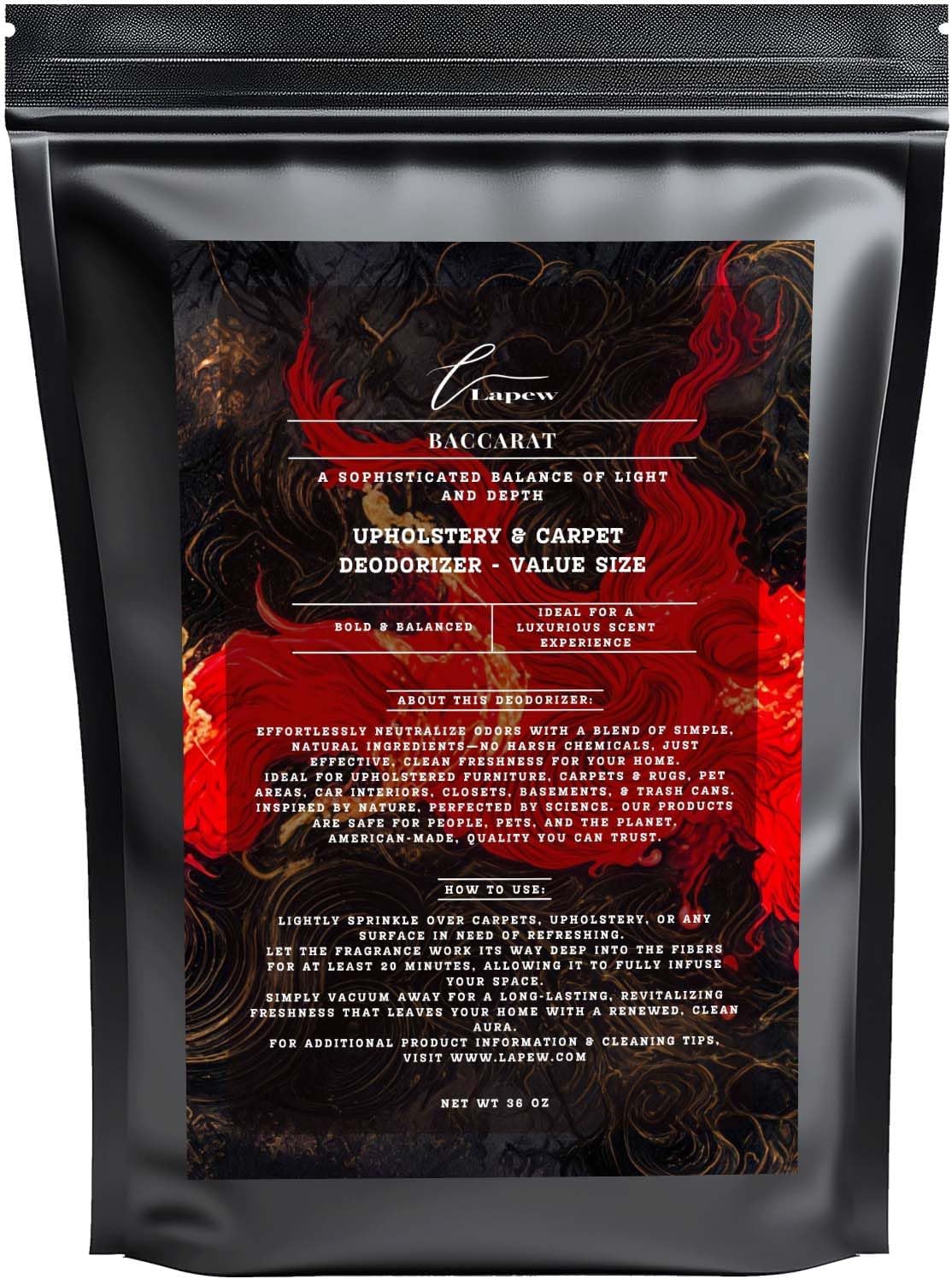 Baccarat Carpet Freshener Powder Refill 36 oz | Powerful Odor Eliminator for Home | Upholstery