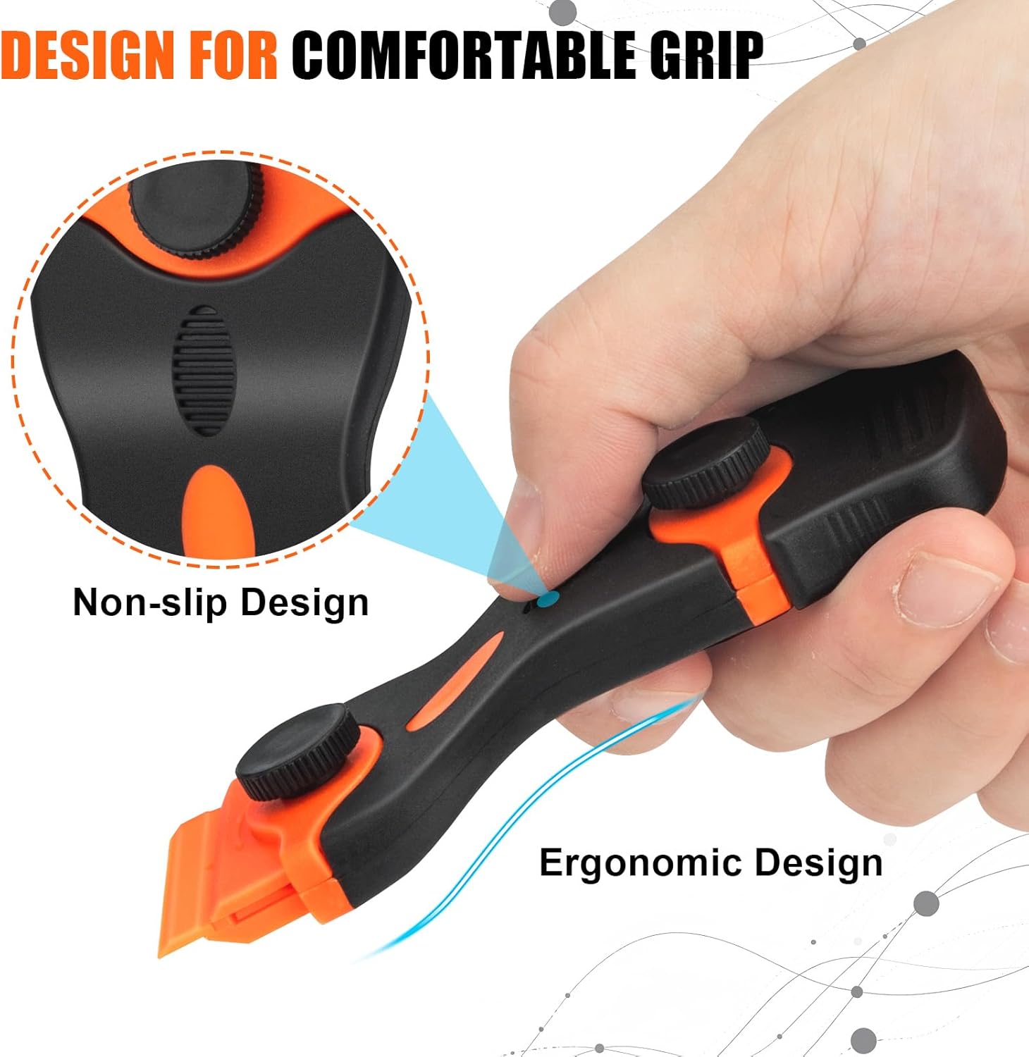 6 Pack Razor Blade Scraper Tool, Razor Scraper, Paint Scraper for Cleaning, With Extra 40Pcs Blade
