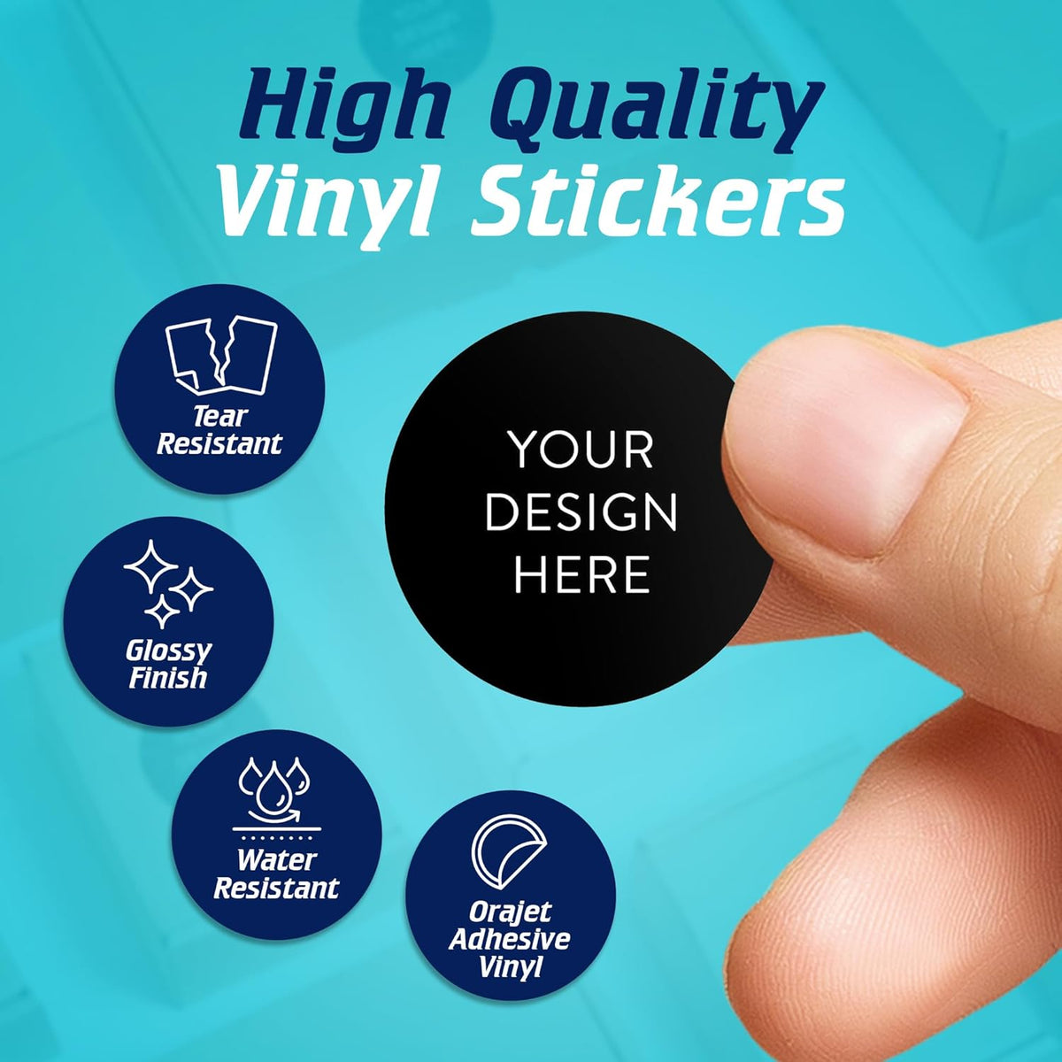 5-1000 Custom Vinyl Stickers - Upload Your own Image, Text, Design, Logo - Personalized Logo Labels