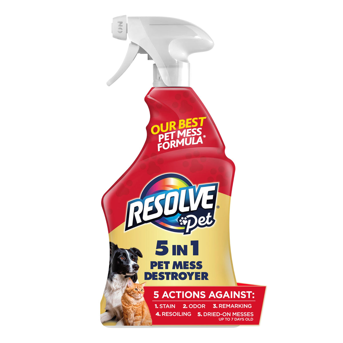 Resolve 5-in-1 Carpet Cleaner Spray – for Removal of Pet Stains & Odors Up to 7 Days Old, 22oz