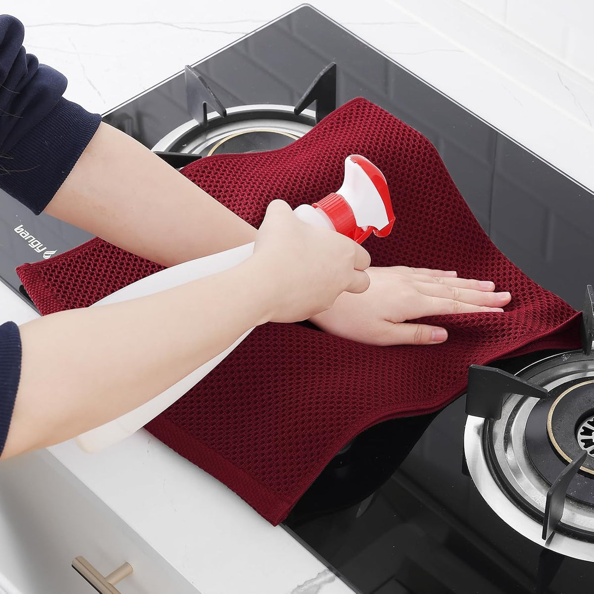 Homaxy 100% Cotton Waffle Weave Kitchen Dish Towels, Ultra Soft Absorbent Quick Drying Cleaning