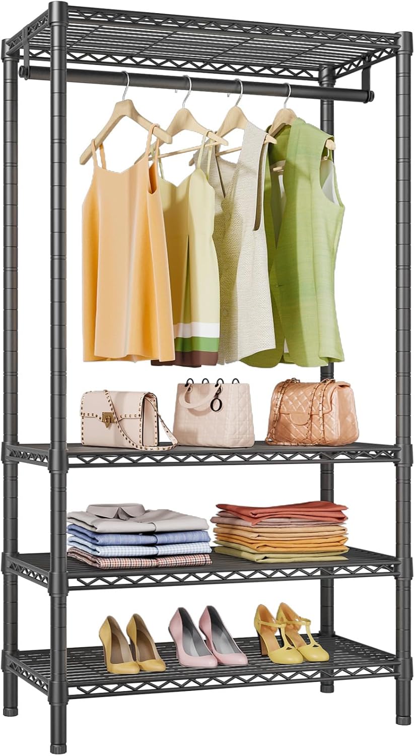 VIPEK V1 Medium Portable Garment Racks 440lbs Load Capacity, Heavy Duty Clothes Rack with 4 Tiers