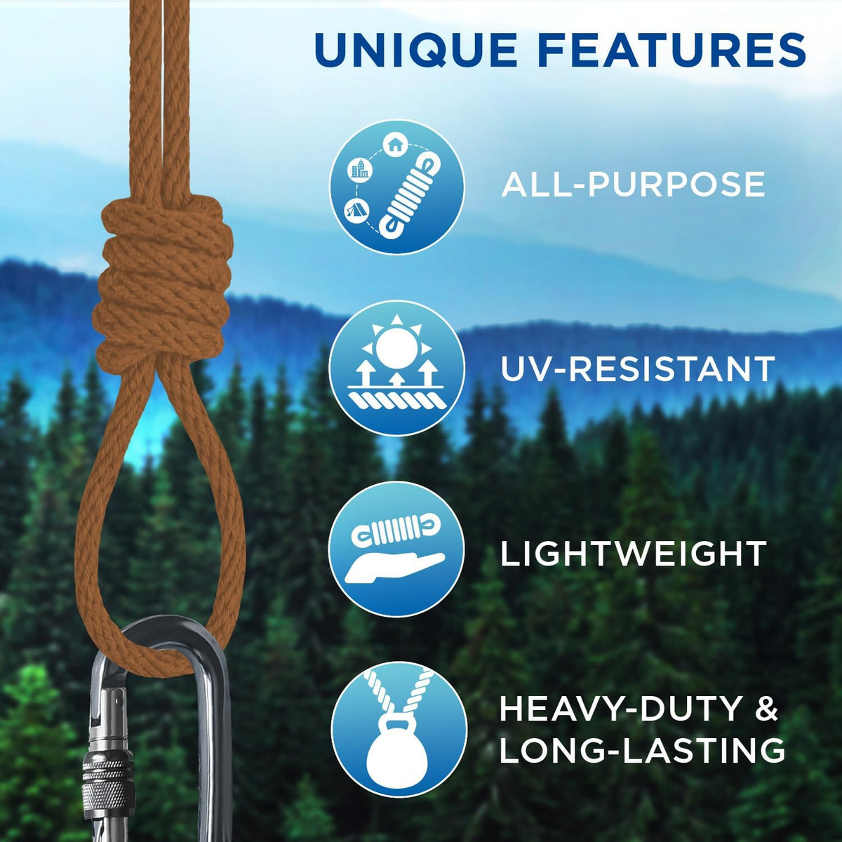 TECEUM Cotton Rope 3/16” (5 mm) – 50 FT – Strong All-Purpose Braided Rope – Natural Cotton – for