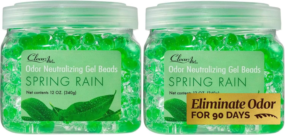 Clear Air Odor Eliminator Gel Beads - 12 oz, Pack of 2 - Air Freshener Made with Essential Oils