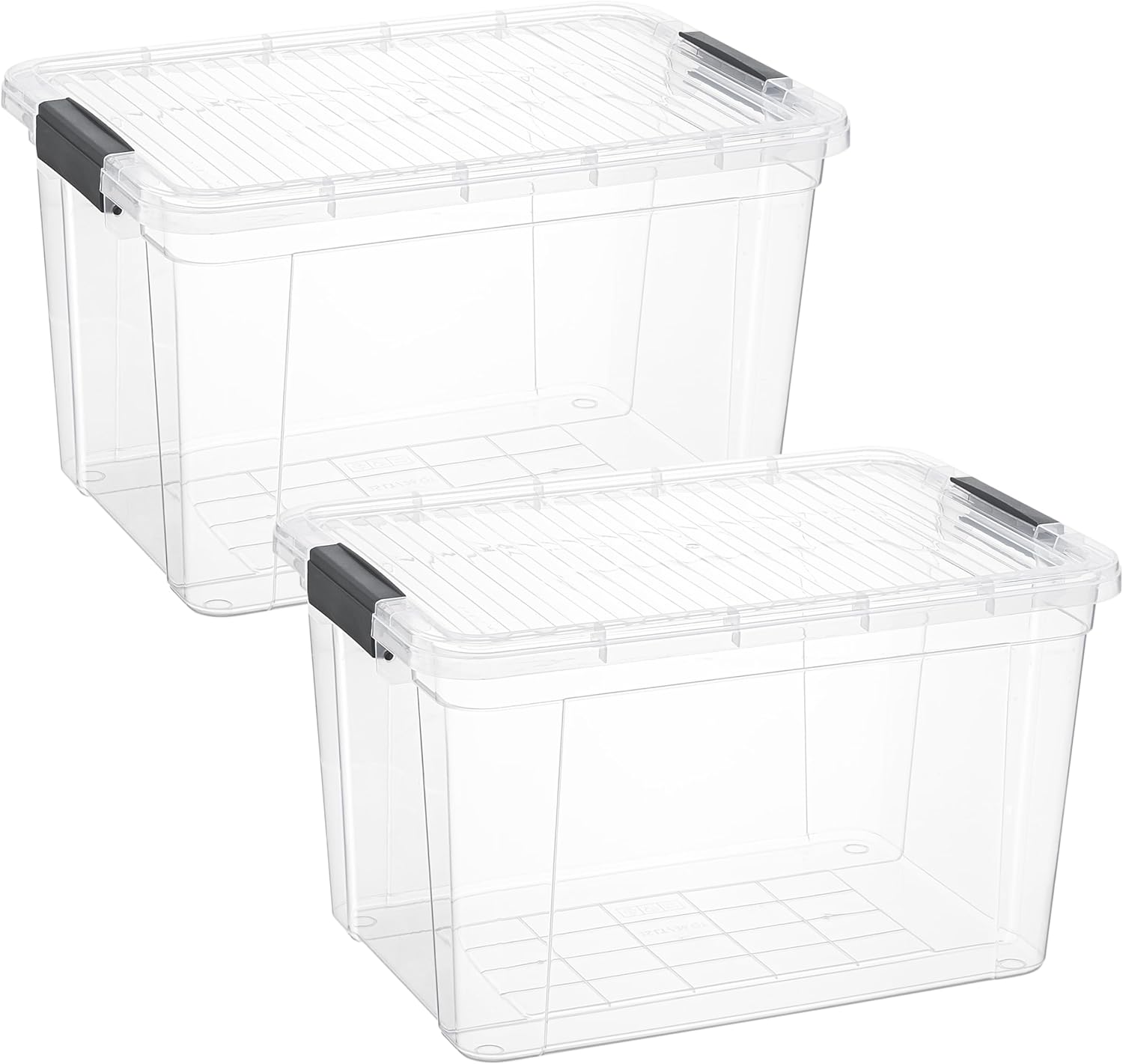 Superio Clear Storage Boxes with Lids, 26.5 Quart Plastic Container Bins for Organizing, Stackable