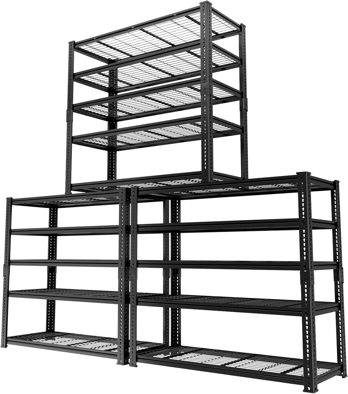 Storage Shelves Heavy Duty, 3 PCS 60" L x 24" W x 78" H Garage Wire Shelving Unit Loads 3300LBS