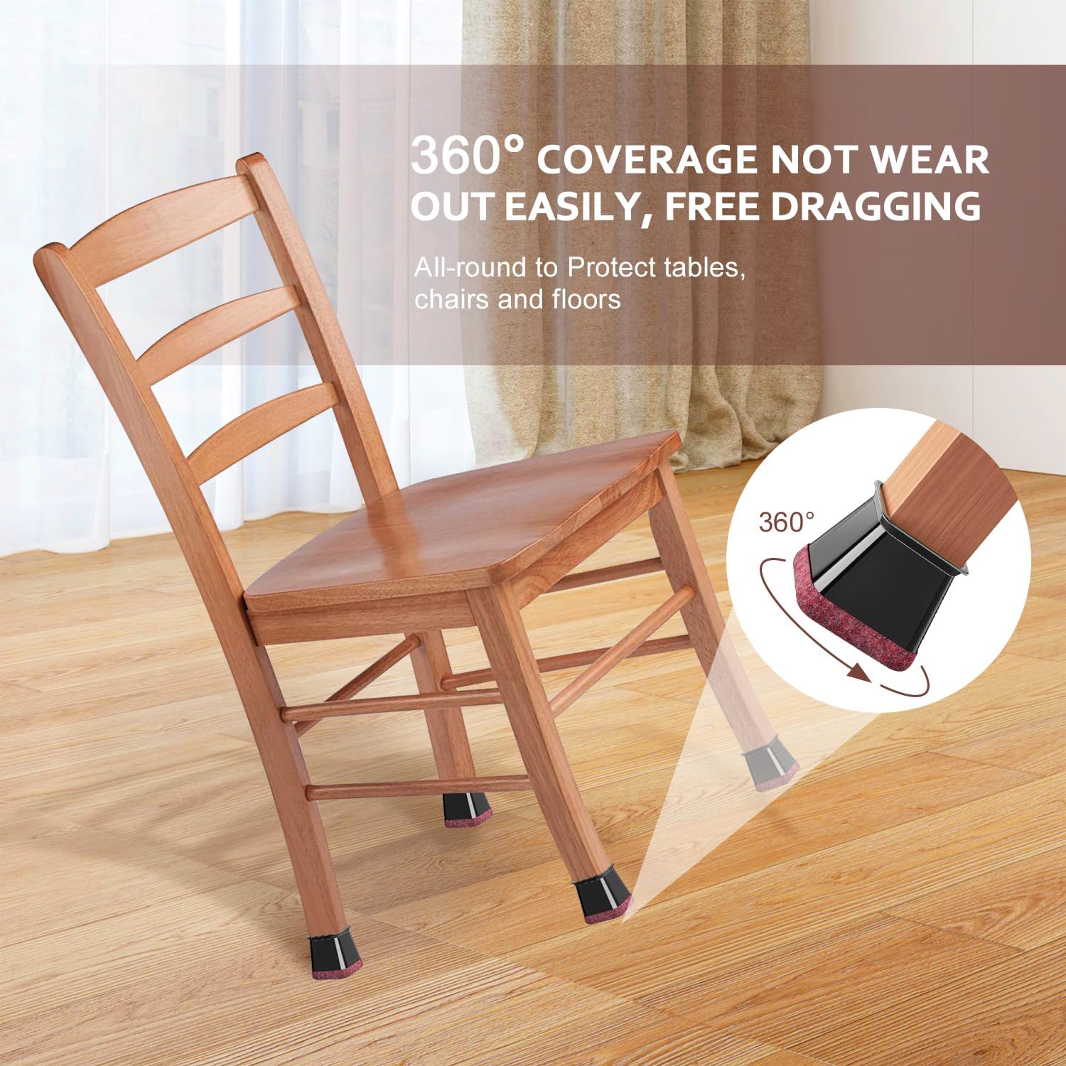Chair Leg Floor Protectors Chair Leg Protectors for Hardwood Floors Silicone Caps Felt Strengthen