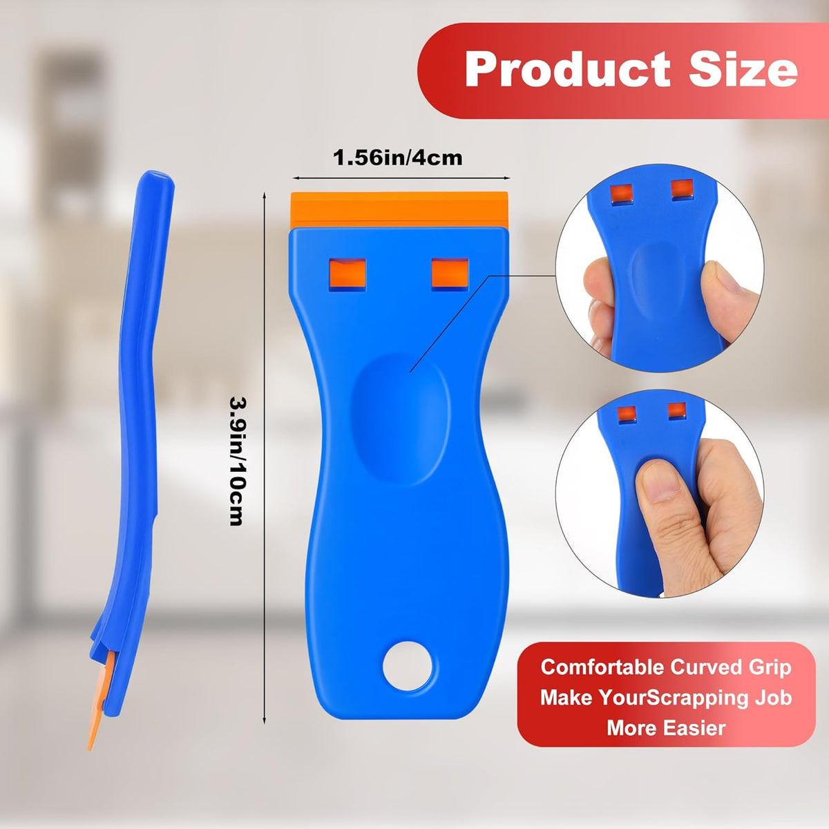Upgraded Razor Blade Scraper with 2 Pcs Plastic Scraper, Scraper Tool for Cooktop, Oven, Stove