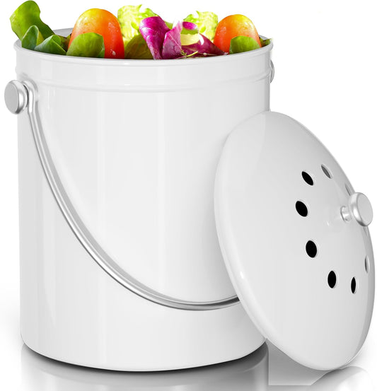 Utopia Kitchen Compost Bin for Kitchen Countertop, 1.3 Gallon Compost Bucket for Kitchen with Lid