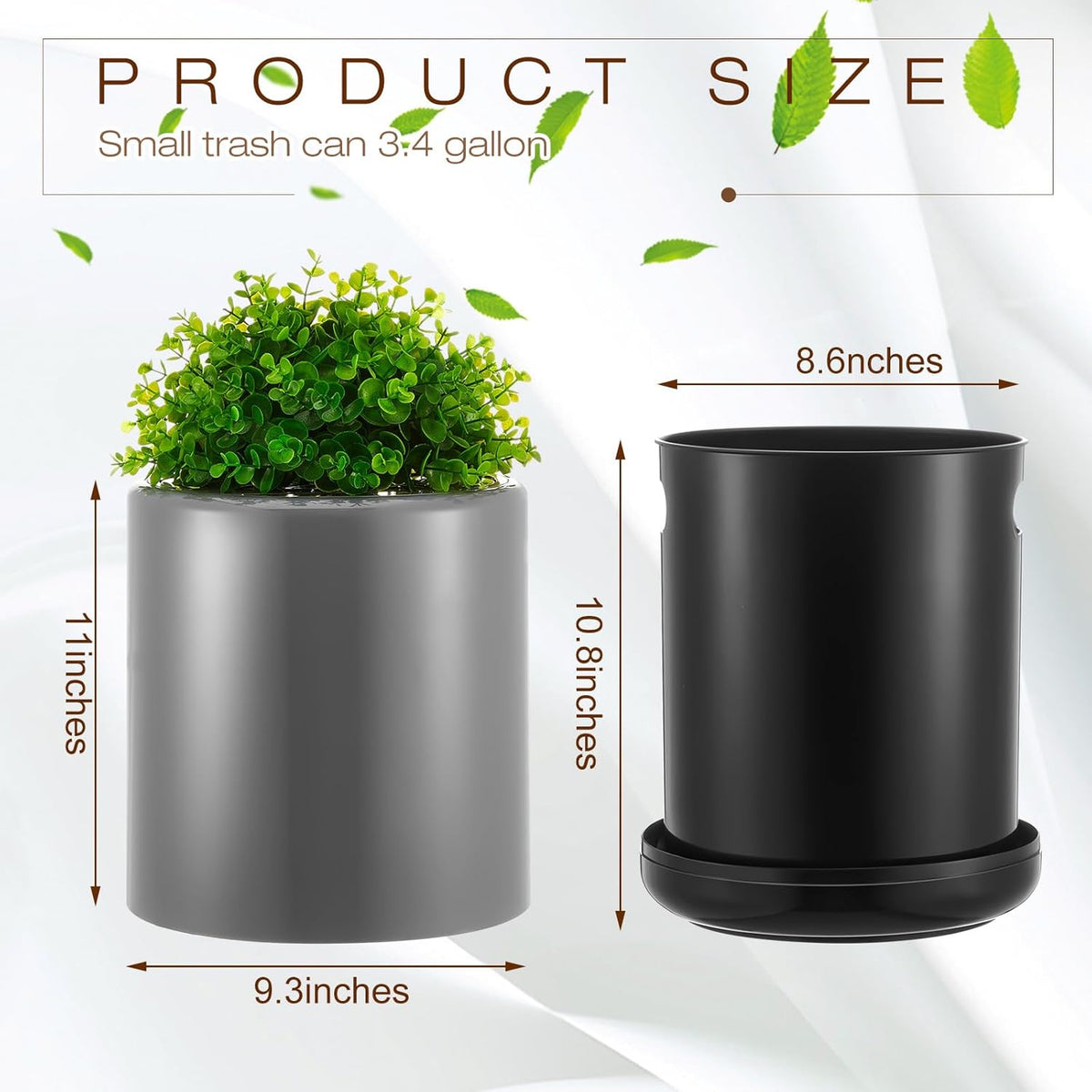 Dog Poop Trash Can Outside 13 L/ 3. 4 Gal Dog Waste Trash Can with Lid, Plant-Styled, Double-Layer